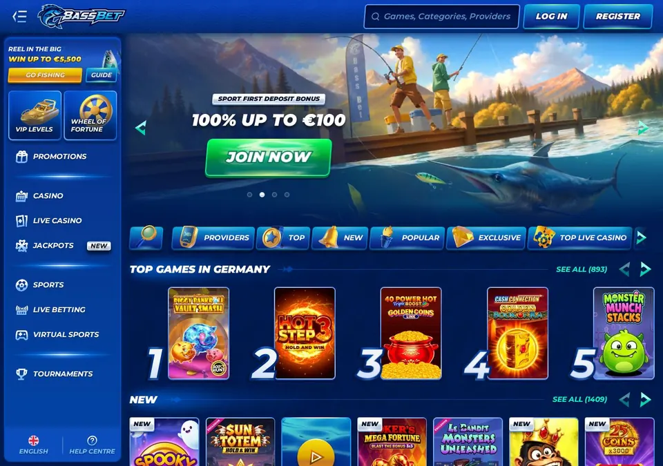 bassbet.com: Startseite (Screenshot von bassbet.com)
