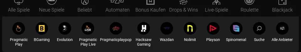 BetChan: Spielelobby (Screenshot von www.betchan.com)