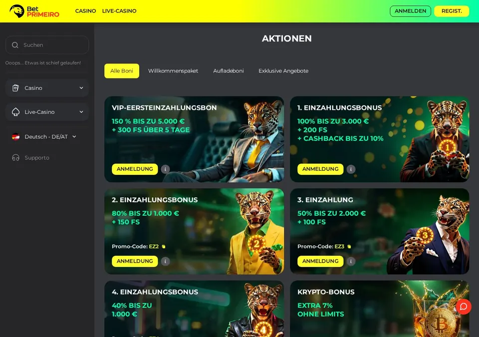 BetPrimeiro: Bonusseite (Screenshot von betprimeiro.com)