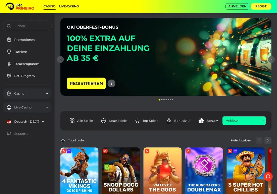 BetPrimeiro: Startseite (Screenshot von betprimeiro.com)