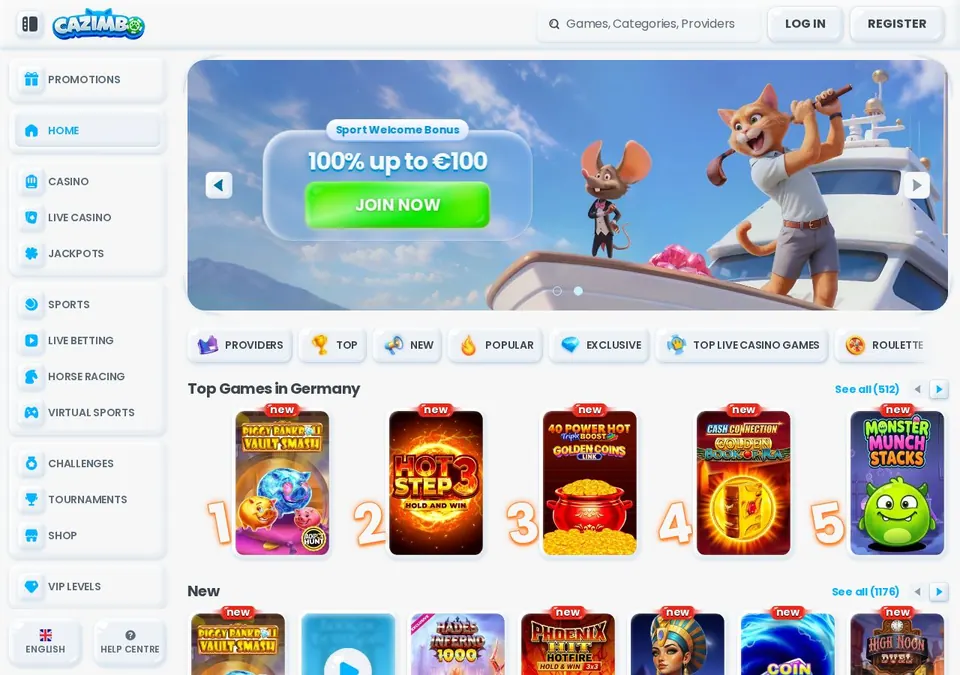 Cazimbo: Startseite (Screenshot von cazimbo.com)