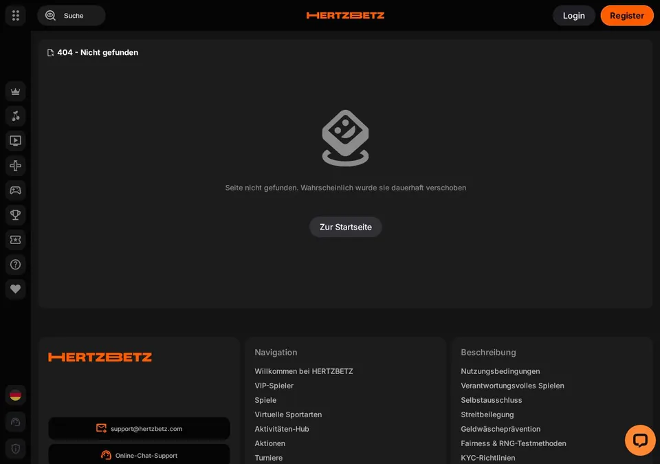 Hertzbetz: Bonusseite (Screenshot von hertzbetz.com)