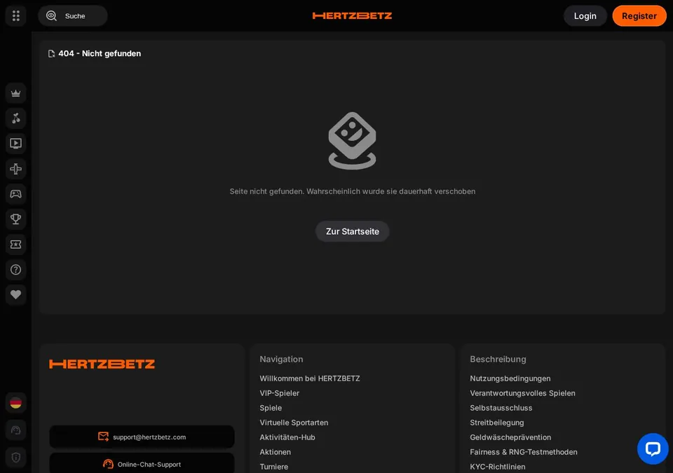 Hertzbetz: Spieleübersicht (Screenshot von hertzbetz.com)