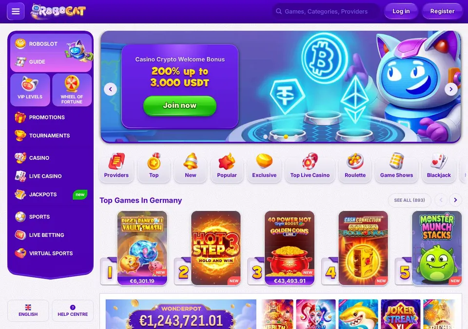 RoboCat: Startseite (Screenshot von robocat.com)