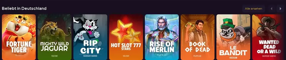 Rockstar Casino: Spielelobby (Screenshot von rockstar.casino)