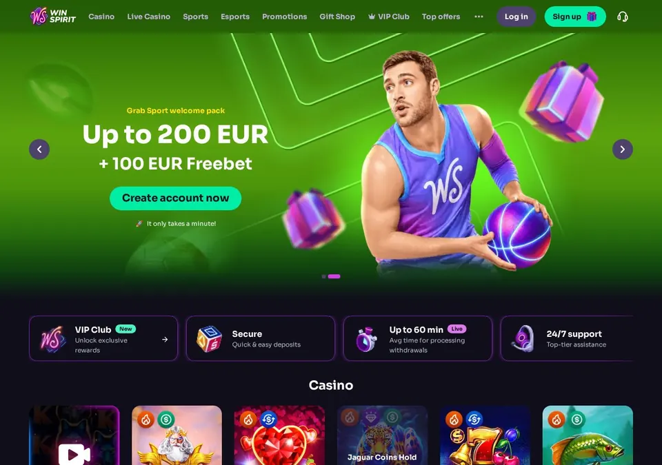 Winspirit: Startseite (Screenshot von winspirit1.com)