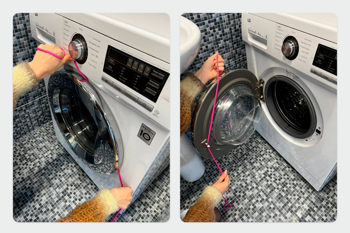Eine praktische Lösung für zu Hause, um die Tür der Waschmaschine zu öffnen, wenn sie unerwartet blockiert ist